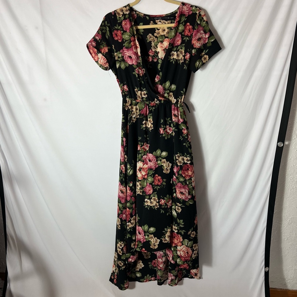 Floral high low slit dress